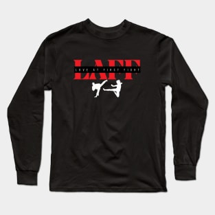White Black and Red Love at First Fight Design Long Sleeve T-Shirt